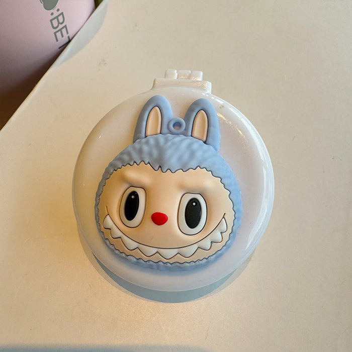 Wholesale Cartoon Bunny Monster Folding Mirror Children' s Portable Comb Dual-Use Mini Air Cushion Comb Cosmetic Mirror