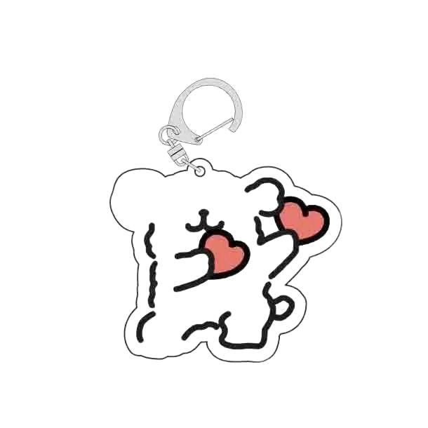 Wholesale Cartoon line puppy keychain acrylic pendant cute