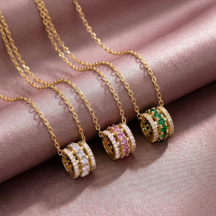 Wholesale Trendy Titanium Steel Gold Plated Choker Necklace with Zircon Fashion Jewelry Accessory MOQ≥2
