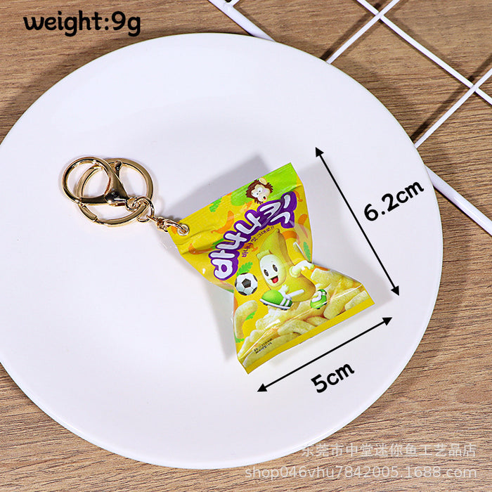 Wholesale New snack bag pendant with simulated miniature rubber candy key pendant