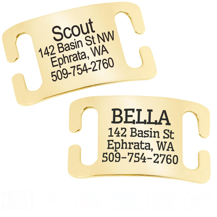 Wholesale Pet identity tag, sliding tag, stainless steel electroplating