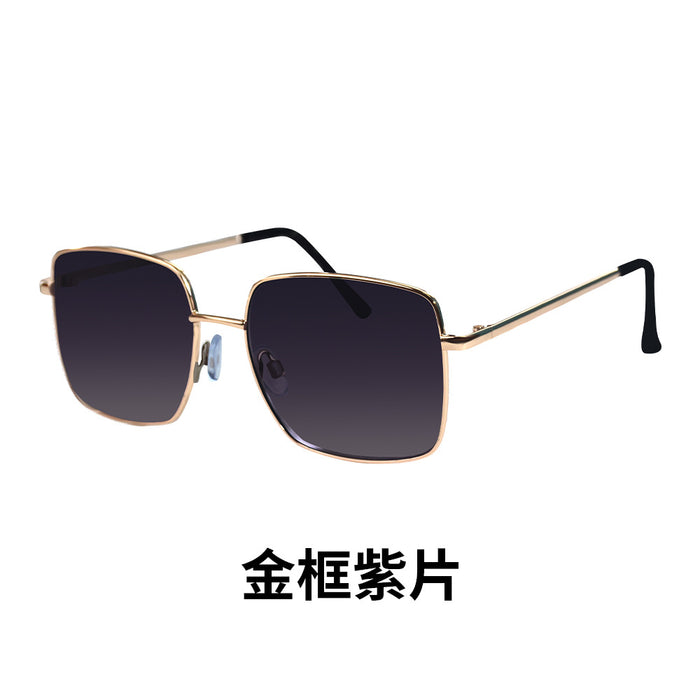 Wholesale Sunglasses with high-end feel, travel sunshade, UV protection, square frame, metal sunglasses