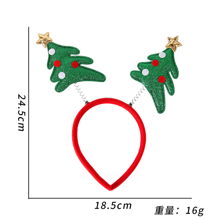 Wholesale Christmas headband elk horn five star headband Christmas decorations children plastic head buckle party decoration supplies