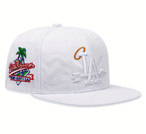 Wholesale Street hip-hop flat-top baseball cap with LA lettering