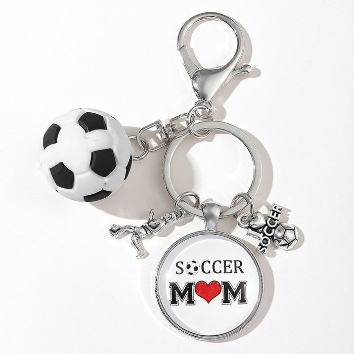 Wholesale Mother's Day Father's Day Graduation Gift Football Metal Keychain JDC-KC-Huiw002