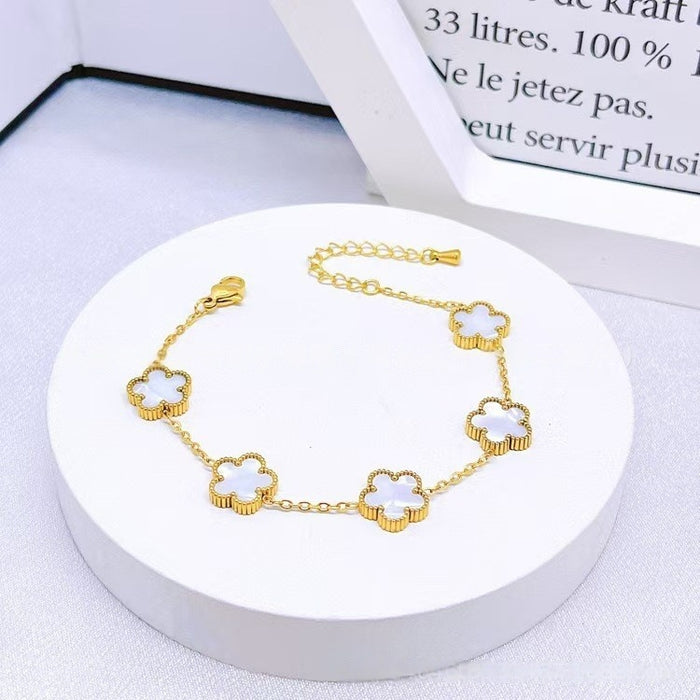 Wholesale Stainless steel clover necklace bracelet earrings