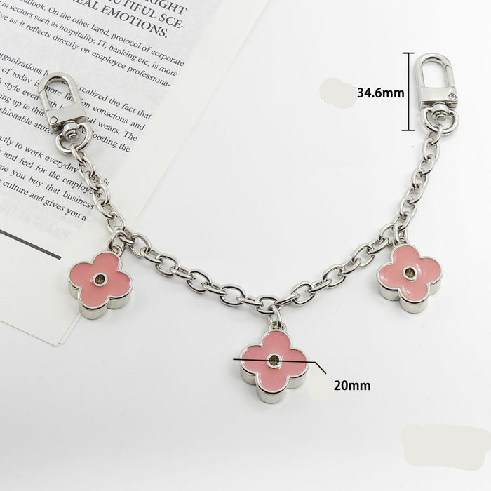 Wholesale Metal four-leaf clover extension chain metal keychain