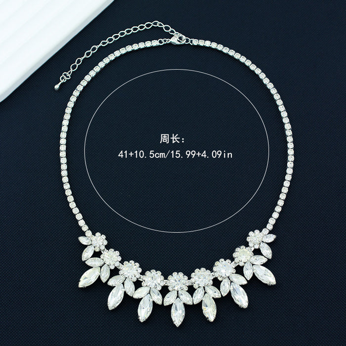 Wholesale Rhinestone Exaggerated Necklace Women's Full Diamond Necklace