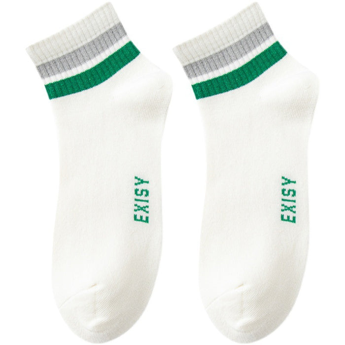 Wholesale Short tube men's socks, fashionable striped socks, casual and comfortable cotton socks, breathable and personalized