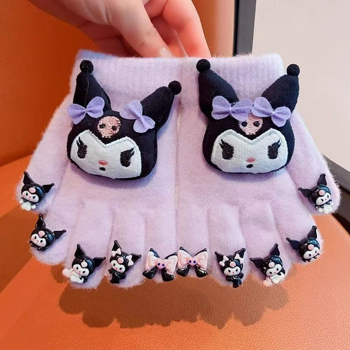 Wholesale Cute plush fleece-lined and thickened gloves
