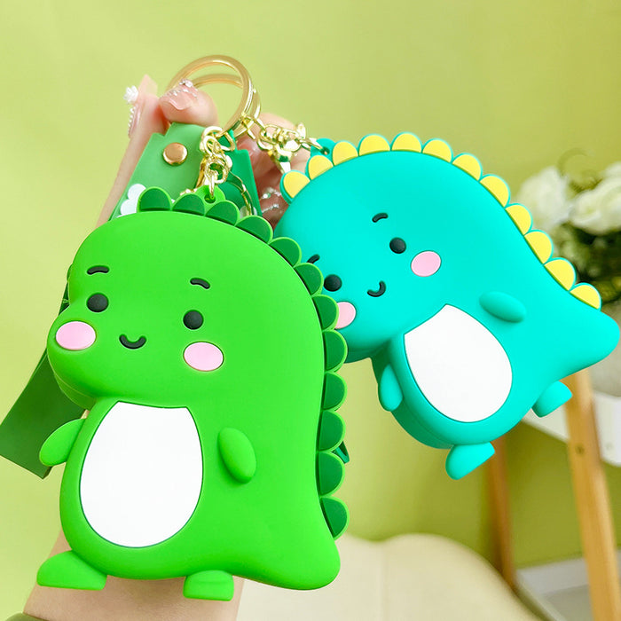 Wholesale Dinosaur silicone zero wallet key chain small wallet car key pendant mini storage bag pendant