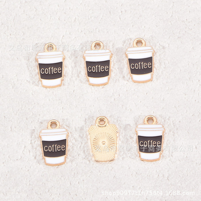Wholesale compact coffee cup jewelry pendant pendant keychain earrings pendant