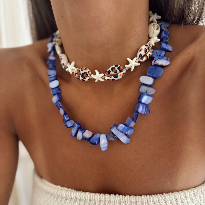 Wholesale Irregular Gravel Necklace Multi-Layered Shell Starfish Necklace Necklace