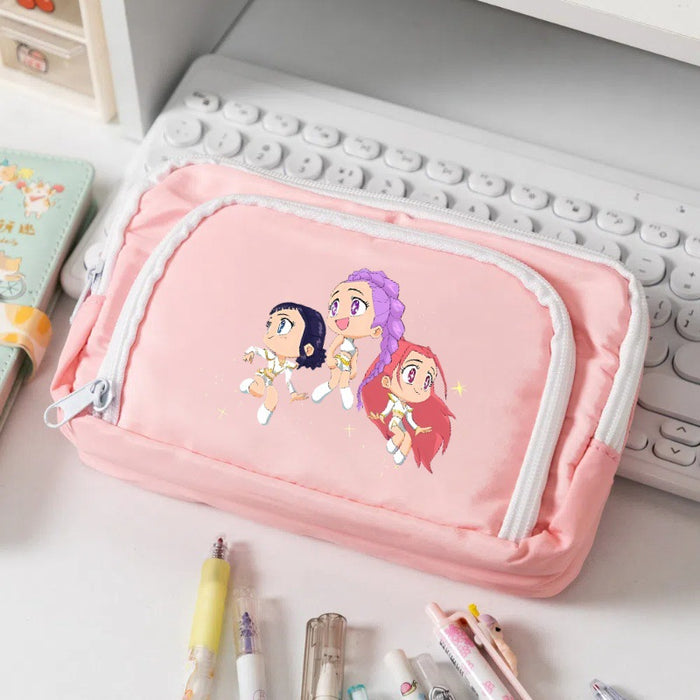 Wholesale Cute cartoon character candy-colored pencil bags for primary and secondary school students