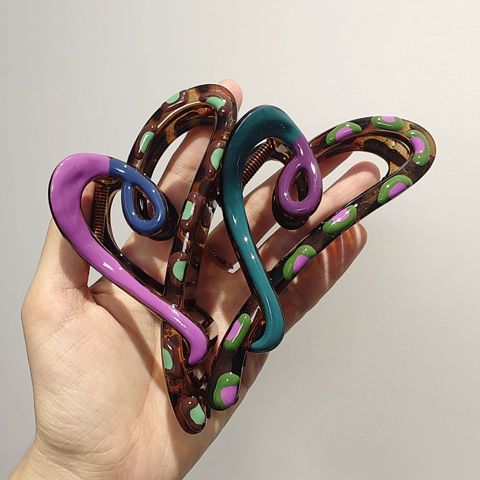 Wholesale New Love Grip Clip, Back of Head Disc Hair, Shark Clip, Contrasting Color Design, Hair Accessories