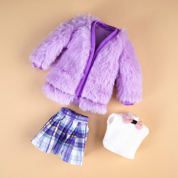 Wholesale Doll clothes plush vest coat skirt suit