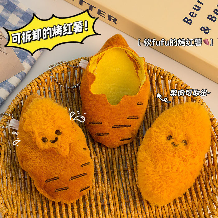 Wholesale Cute Roasted Sweet Potato Plush Keychain Car Key Accessory Gift