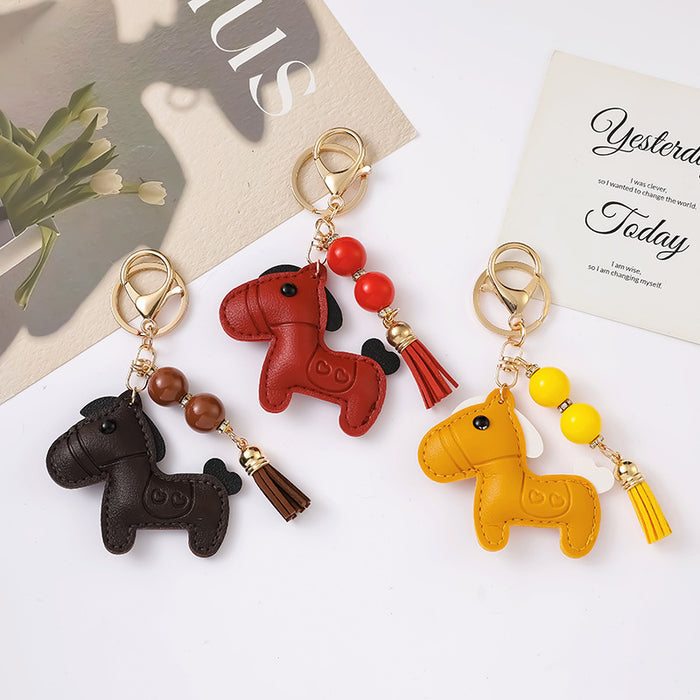 Wholesale Cute leather pony keychains