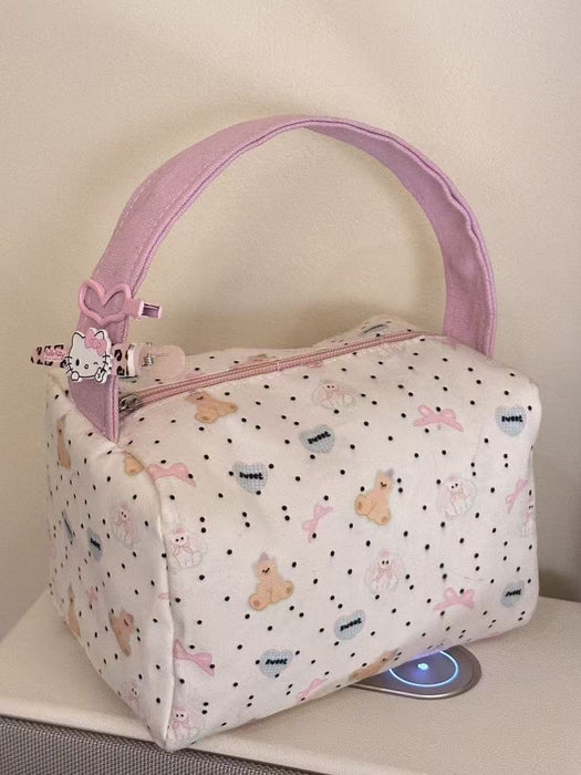 Wholesale Cartoon Bear Print Cosmetic Bag - Large Capacity Travel Toiletry Organizer