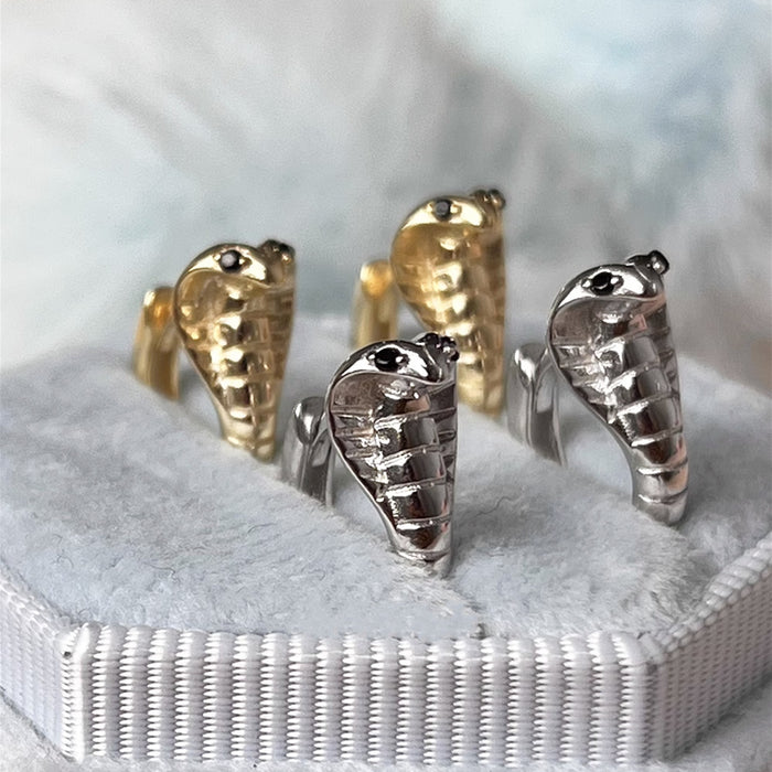 Wholesale Retro Cold style Cobra 925 earrings ear buckle