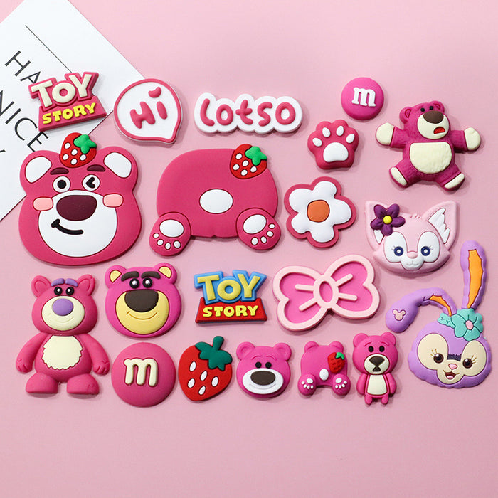 Wholesale 5pcs Cartoon bear soft rubber accessories cream rubber mobile phone case hole shoes hair accessories material bag