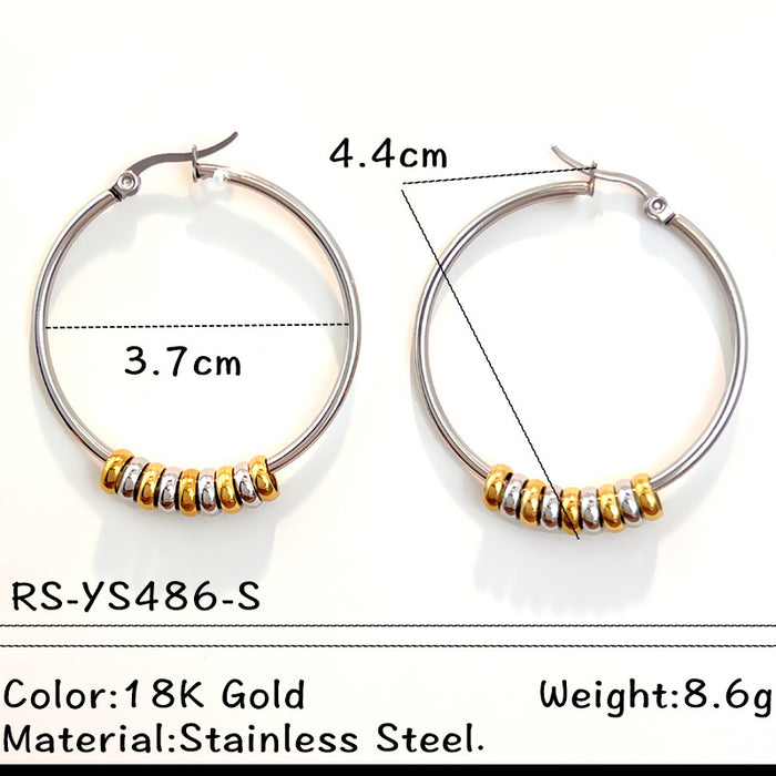 Wholesale Stainless Steel Color Matching Luxury Hoop Earrings