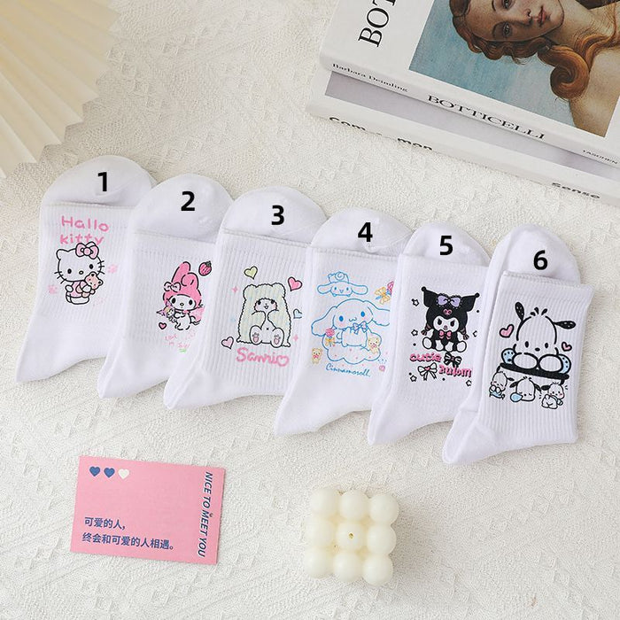 Wholesale Cartoon white ankle socks