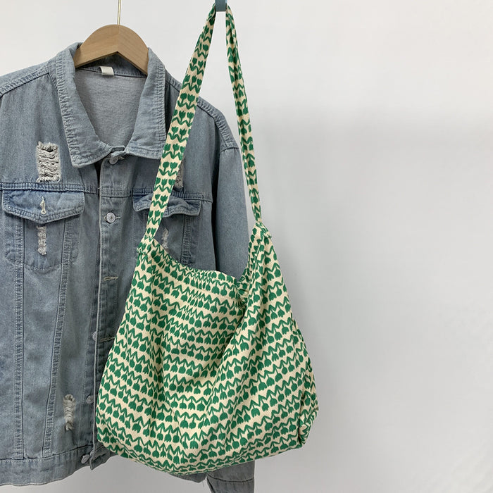 Wholesale Diagonal cross bag, large capacity single shoulder shopping bag, fashionable canvas bag