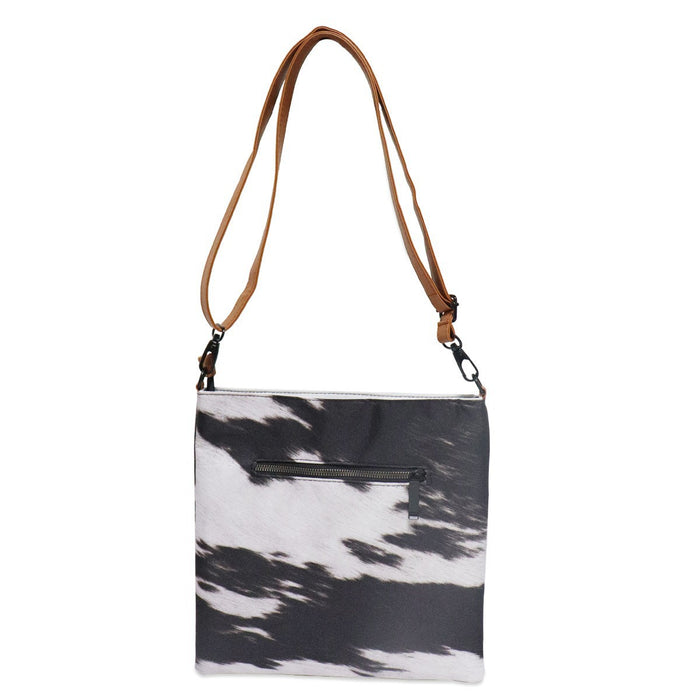 Wholesale Plaid Black Leopard Print Cow Pattern Sunflower Zipper Vertical Crossbody Bag Women' s Shoulder Bag