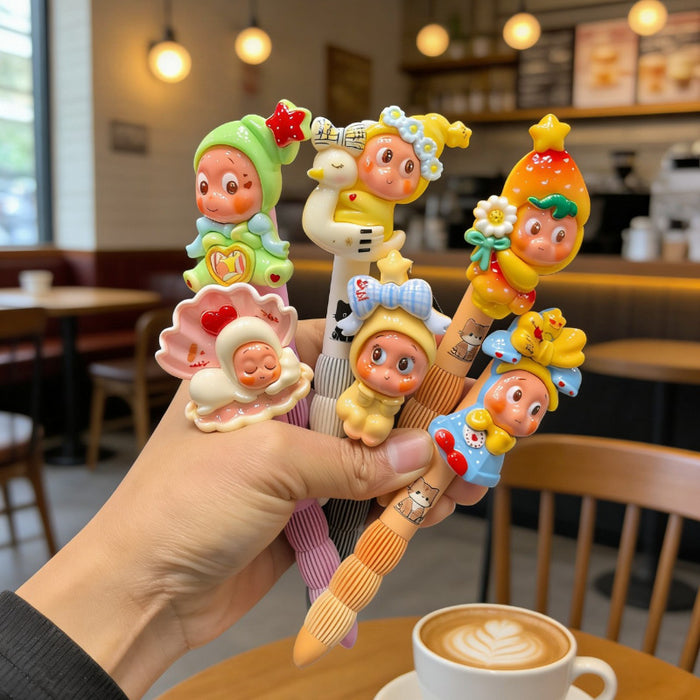Wholesale Creative Monster Soft Grip Star Character Gel Pen 0. 5mm Cute Trendy Writing Tool