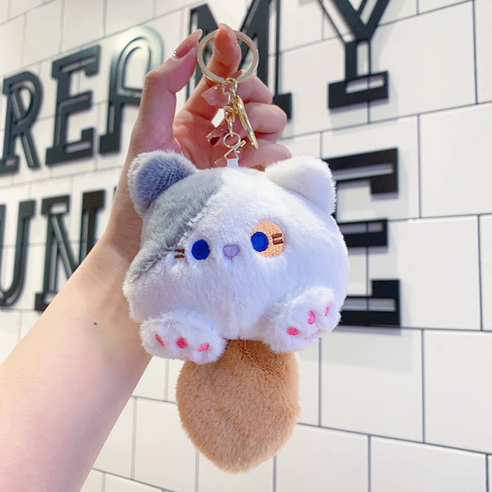 Wholesale Cute plush cat couple doll pendant small doll keychain schoolbag key chain ornaments backpack
