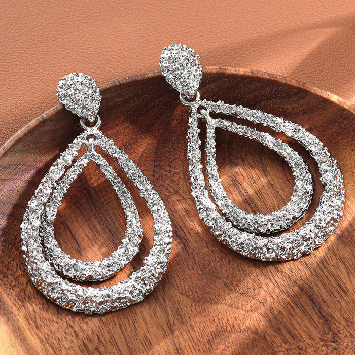 Wholesale Exaggerated hollow ear loops with geometric C-shaped ear clips