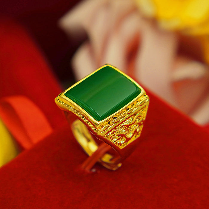 Wholesale Brass gold-plated ring set in men's style