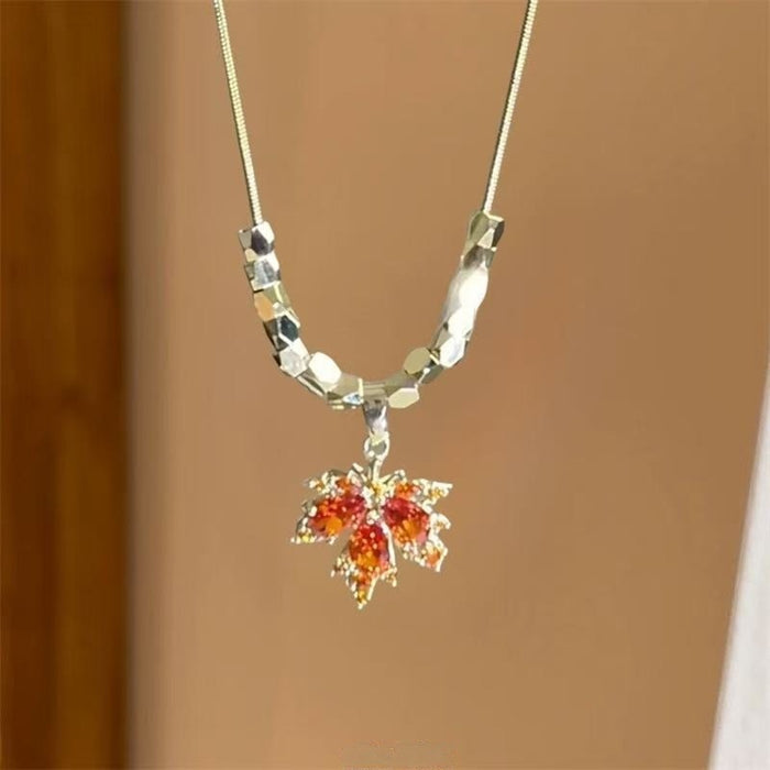 Wholesale   Apple Core Beaded Necklace Female  All-match Clavicle Chain