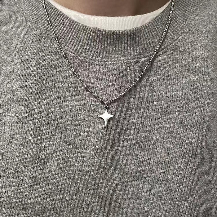 Wholesale Accessible Four-Pointed Star Necklace Simple Elegant Clavicle Chain