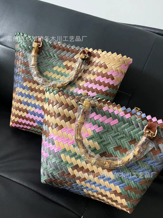 Wholesale Mid-Autumn Moon Cake High-end Gift Bag Women's Handbag Woven Bag Fashion Women's Bag Tote Bag Straw Woven Bag