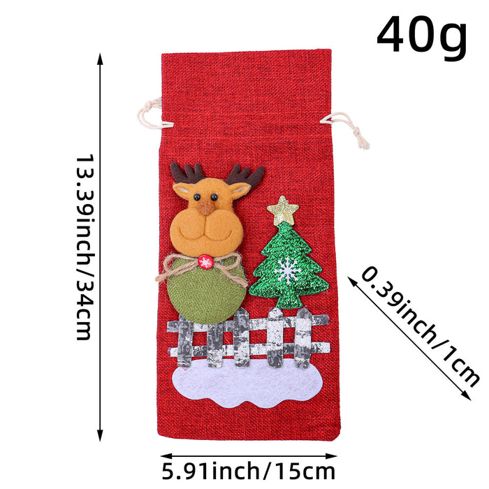 Wholesale New Christmas Party Supplies Christmas Decorations Old Man Red Wine Bag Christmas Decals Decorative Wine Bottle Set