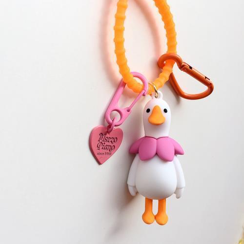 Wholesale   jewelry cartoon silicone keychain flower chicken pendant women's bag pendant