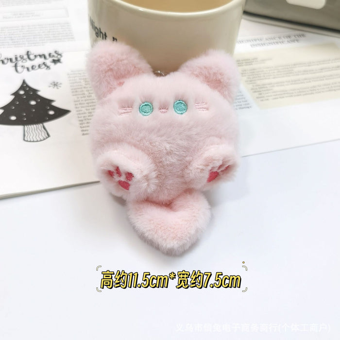 Wholesale Cartoon Squeaky Doll Pendant Cute Three-Flower Cat Doll Plush Brooch Bag Hanging Ornaments Accessories