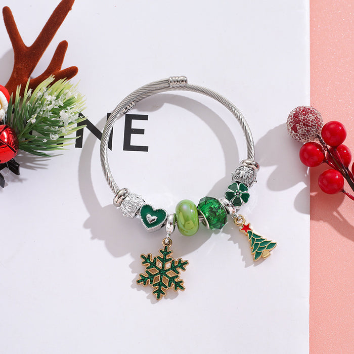 Wholesale Stainless Steel Christmas Charm Bracelet Women' s Fashion Accessory MOQ≥2