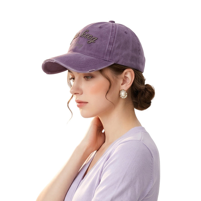 Wholesale Vintage Distressed Baseball Cap,  Embroidered Curved Brim,  Unisex Street Style Sun Hat for Fashion Accessory Resale