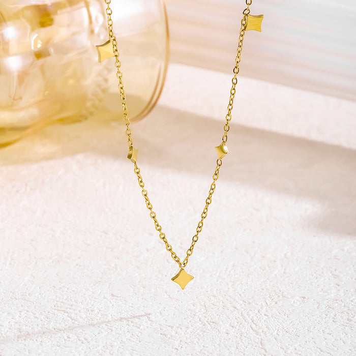 Wholesale Minimalist temperament necklace, exquisite titanium steel gold-plated color preserving collarbone chain, neck chain