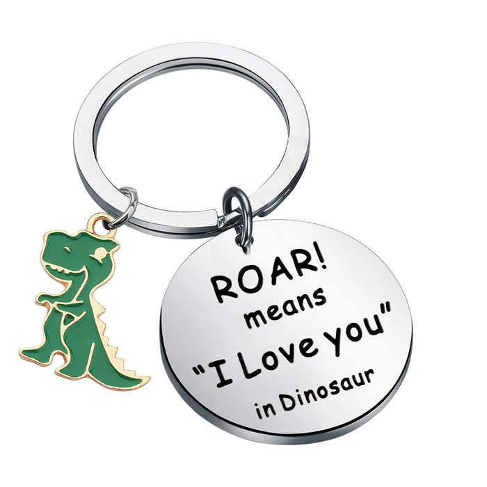 Wholesale Roar Means I Love You in Dinosaur Stainless Steel Couple Keychain