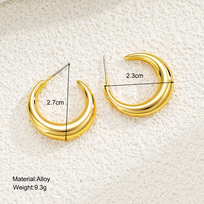 Wholesale Exaggerated hollow ear loops with geometric C-shaped ear clips