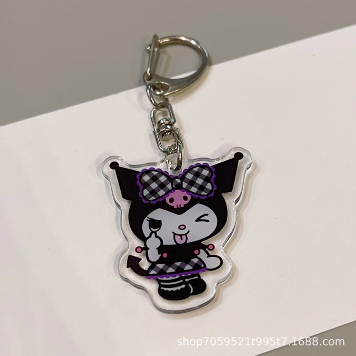 Wholesale Double-sided Keychain Cute Cartoon Book Bag Pendant Transparent Pendant Acrylic Keychain for Men and Women