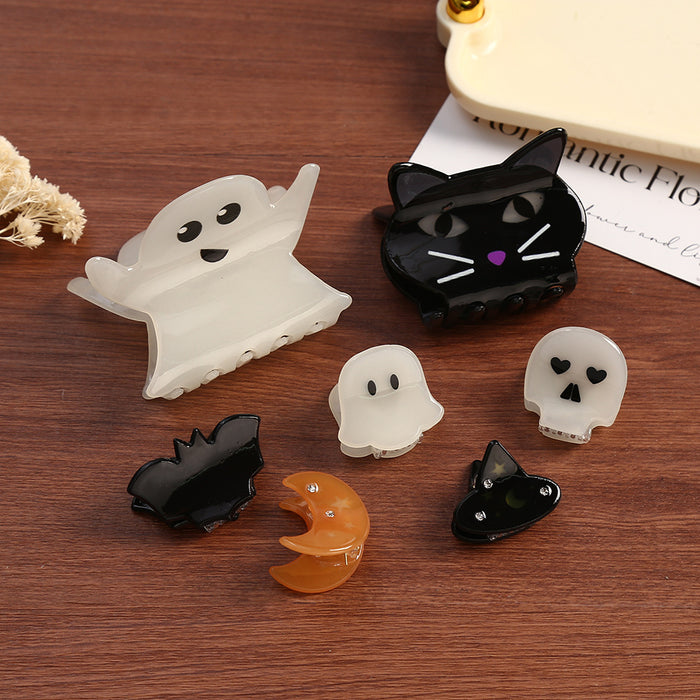 Wholesale Glow in the Dark Ghost Bat Black Cat Acetate Hair Claw Clip