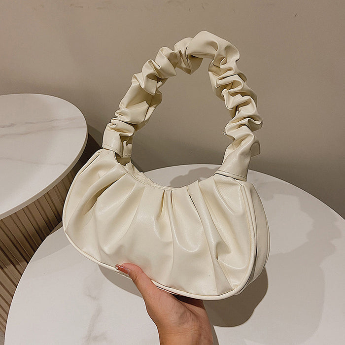 Wholesale New solid color cloud pleated bag, minimalist shoulder bag