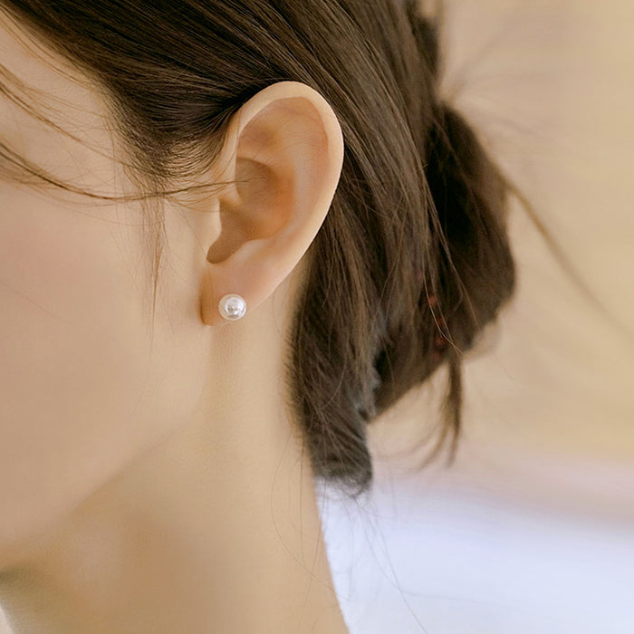 Wholesale Resin Pearl Earrings Simple Round Stud Earrings Accessory