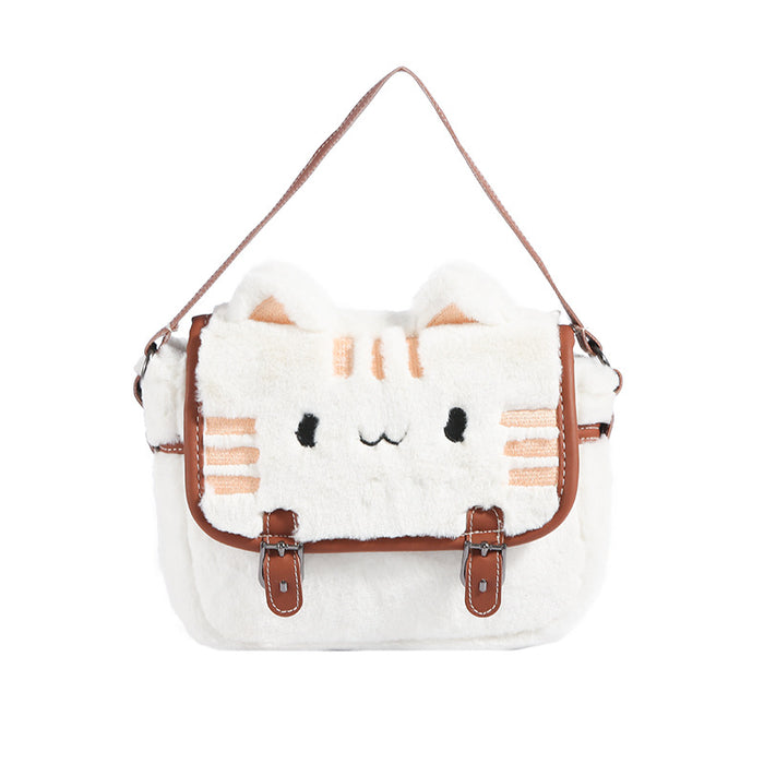 Wholesale Cute Cat Plush Small Bag Women's Popular Cartoon Doll Clutch Bag for Women