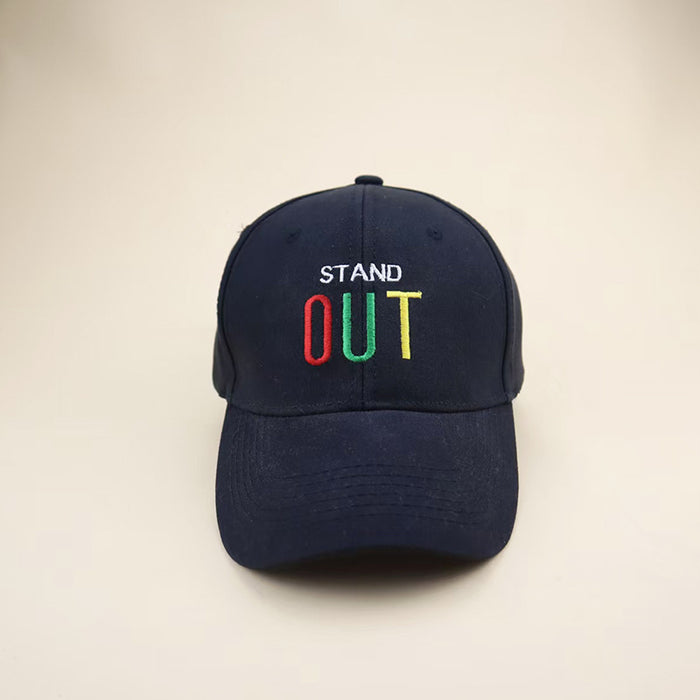 Wholesale Baseball cap with rainbow letter embroidery, fashionable and personalized duckbill cap, outdoor sun protection and sunshade hat